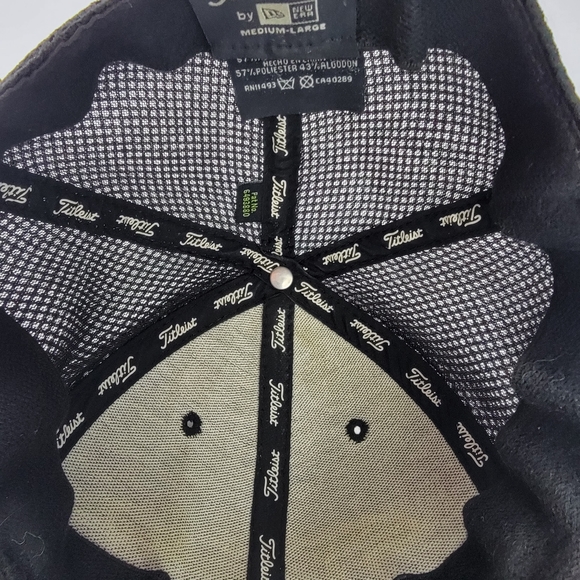 Titleist Pro V1 FootJoy by New Era Mesh Fitted Golf Hat Cap Men's M/L Gray Black - Picture 8 of 9